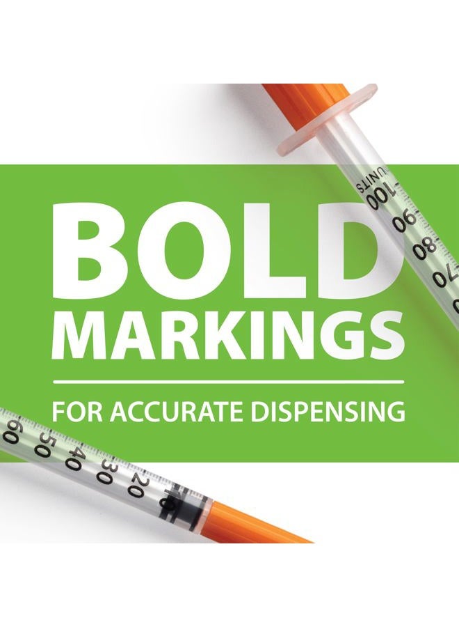 Easy Touch 29 Gauge U-100 Insulin Syringes (29G 0.5cc 1/2”) with 1/2” Long Needle, 0.5cc (50 Unit Capacity), Bold Markings for Accurate Dosing, Disposable, Box of 100 - Image 5